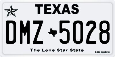 TX license plate DMZ5028