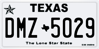 TX license plate DMZ5029