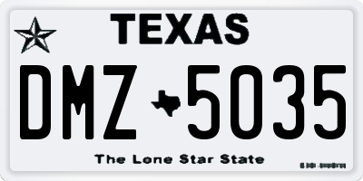 TX license plate DMZ5035