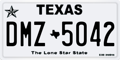 TX license plate DMZ5042