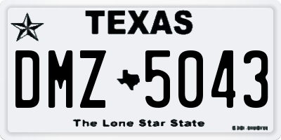 TX license plate DMZ5043