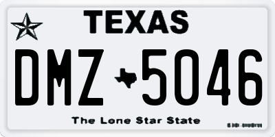 TX license plate DMZ5046