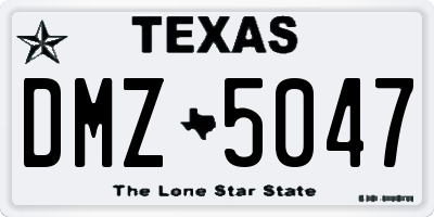 TX license plate DMZ5047