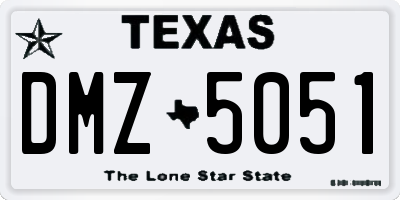 TX license plate DMZ5051