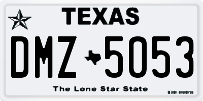 TX license plate DMZ5053