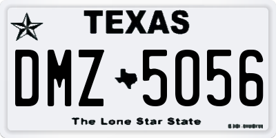 TX license plate DMZ5056