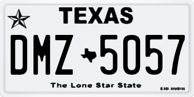 TX license plate DMZ5057