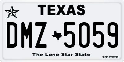 TX license plate DMZ5059