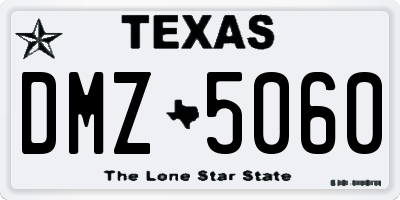 TX license plate DMZ5060