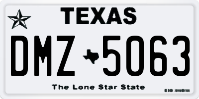 TX license plate DMZ5063