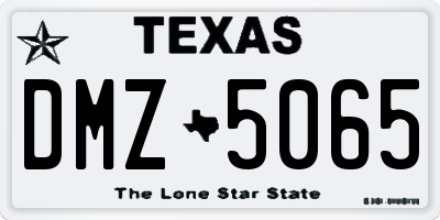 TX license plate DMZ5065