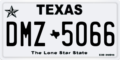 TX license plate DMZ5066