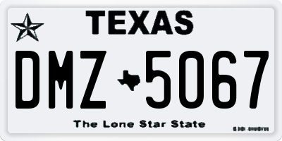 TX license plate DMZ5067