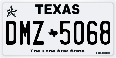 TX license plate DMZ5068