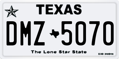 TX license plate DMZ5070