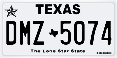 TX license plate DMZ5074