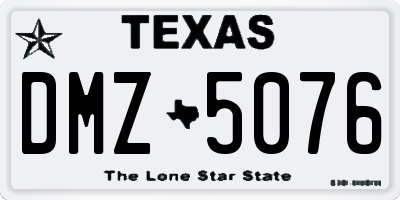 TX license plate DMZ5076