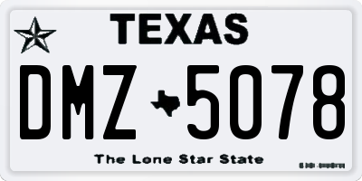 TX license plate DMZ5078