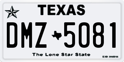 TX license plate DMZ5081