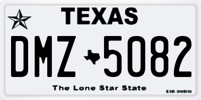 TX license plate DMZ5082