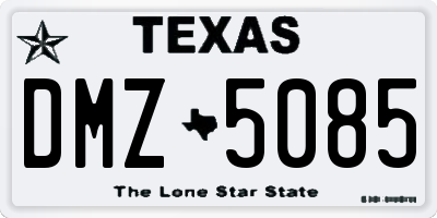 TX license plate DMZ5085