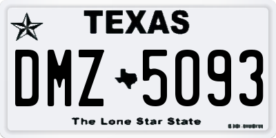 TX license plate DMZ5093