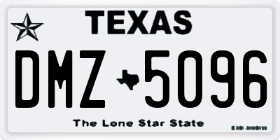 TX license plate DMZ5096