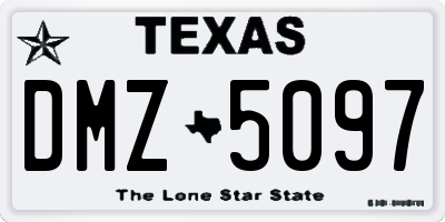 TX license plate DMZ5097