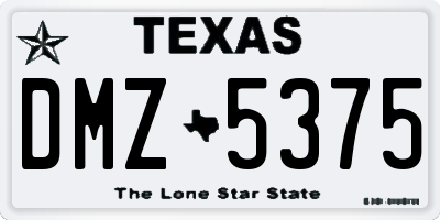 TX license plate DMZ5375