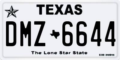 TX license plate DMZ6644