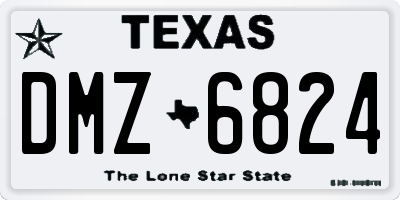 TX license plate DMZ6824