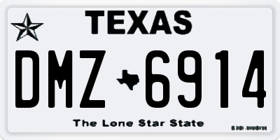 TX license plate DMZ6914