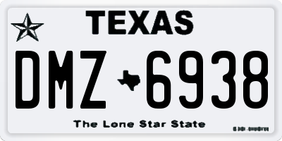 TX license plate DMZ6938