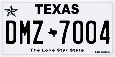 TX license plate DMZ7004