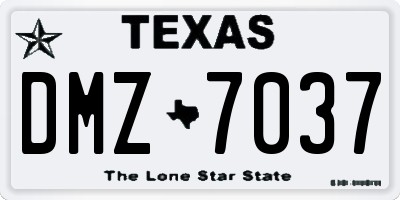 TX license plate DMZ7037