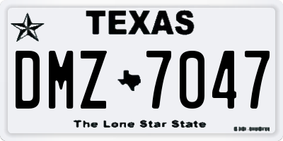 TX license plate DMZ7047