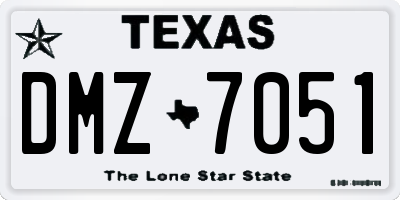 TX license plate DMZ7051