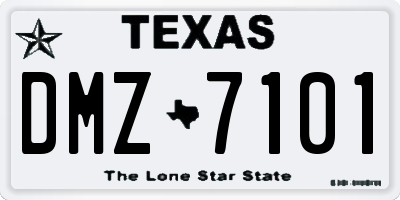 TX license plate DMZ7101