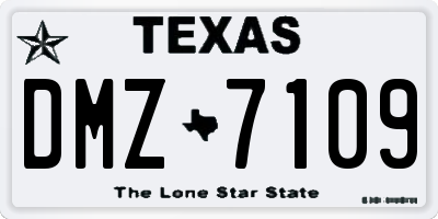 TX license plate DMZ7109