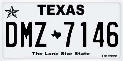 TX license plate DMZ7146