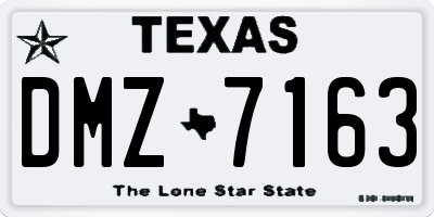 TX license plate DMZ7163