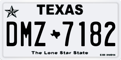 TX license plate DMZ7182