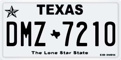 TX license plate DMZ7210