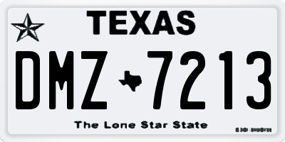 TX license plate DMZ7213