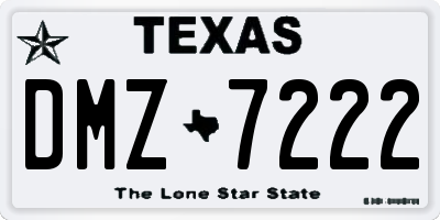 TX license plate DMZ7222