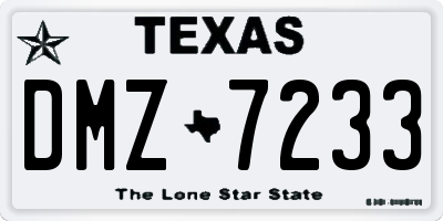 TX license plate DMZ7233