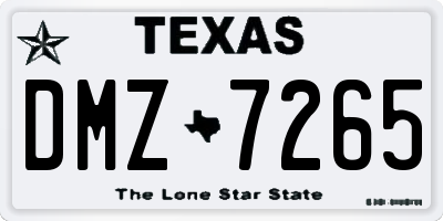 TX license plate DMZ7265