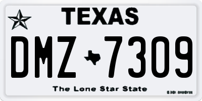 TX license plate DMZ7309