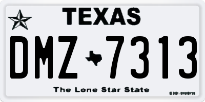 TX license plate DMZ7313