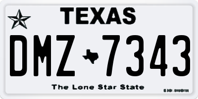 TX license plate DMZ7343